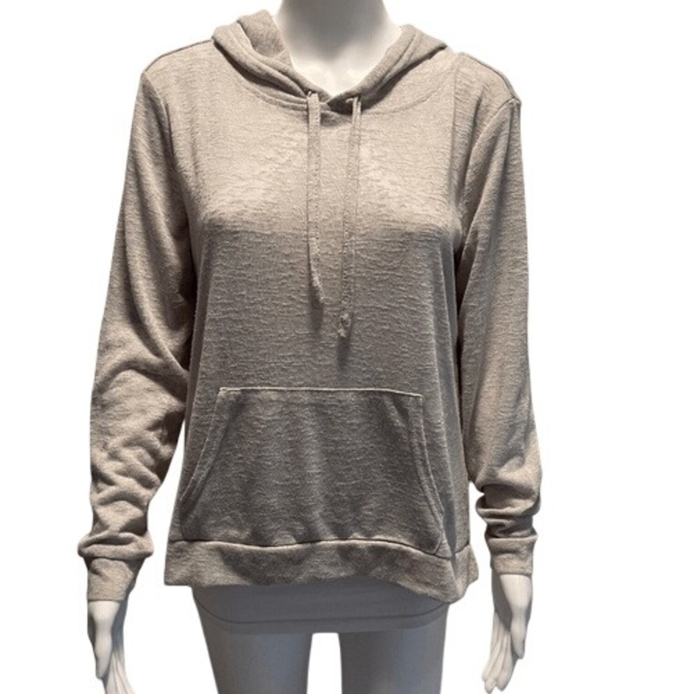 Weatherproof Vintage Lightweight Gray Slub Knit Hoodie Pullover Size S